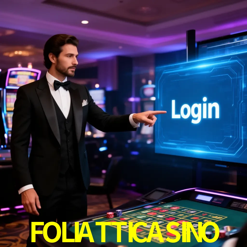 FOLIATTICASINO Login - OTP, cuenta y soporte Pantalla FOLIATTICASINO Login con OTP, contraseña, cuenta segura y soporte móvil